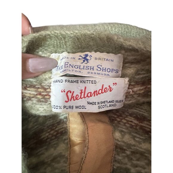 Vintage 1950s Womens  “Shetlander” Hand-Frame Knitted Shetland Wool Cardigan S - Picture 6 of 6